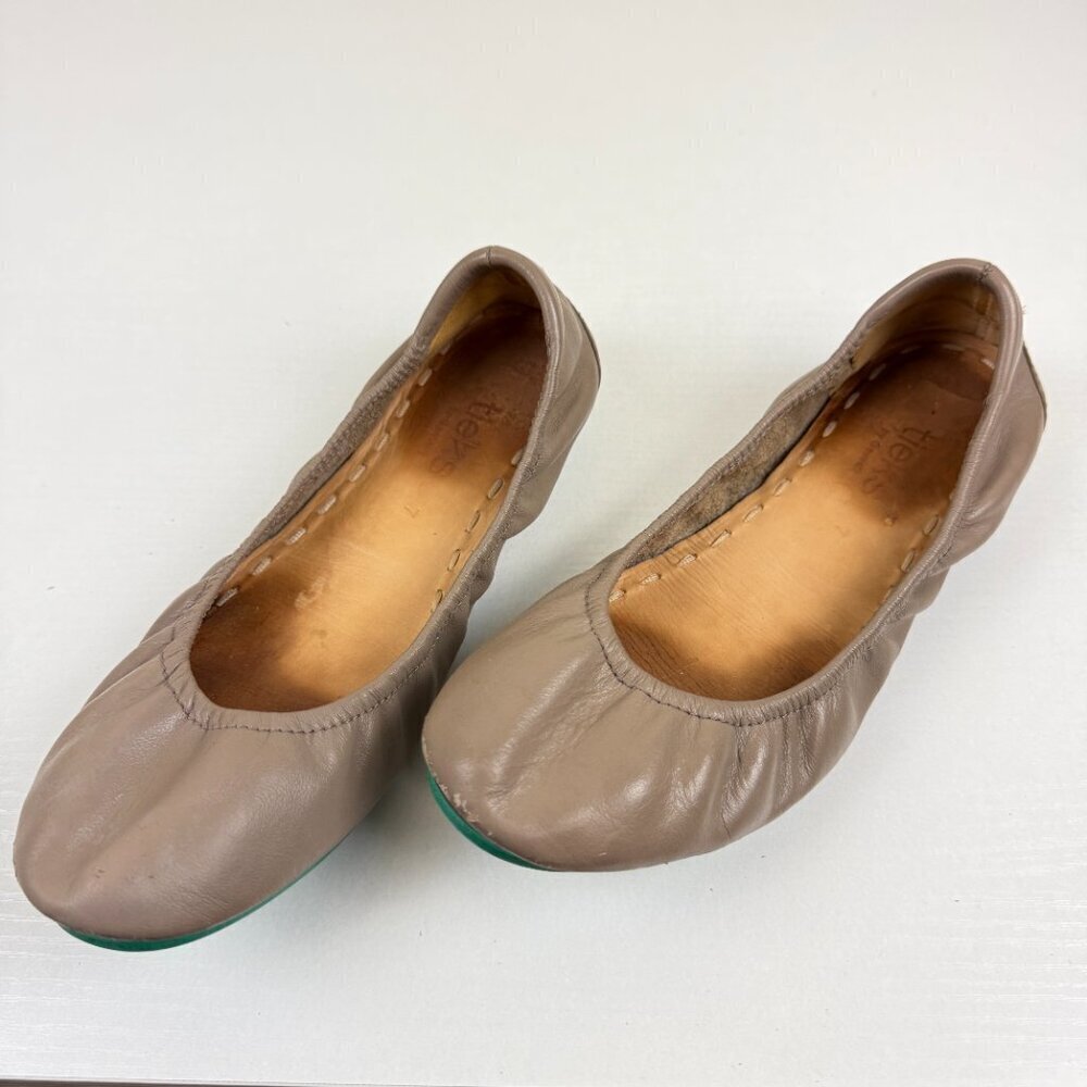 Tieks Taupe Leather Ballet Flats